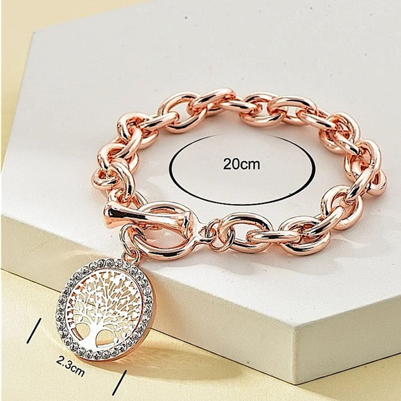 Rose Gold Tree Of Life Chain Link Bracelet - Picture 5 of 5